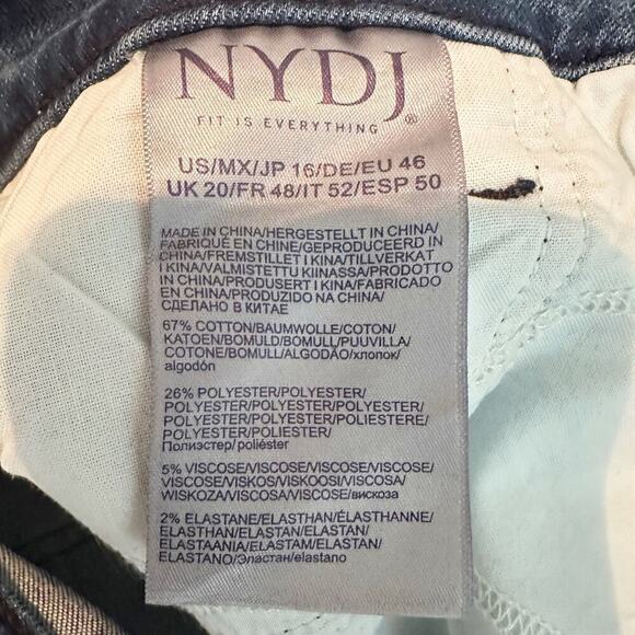 NYDJ Ava Daring Ankle Flare Fray Hem Jeans  Size 16 Foundry - Picture 10 of 15